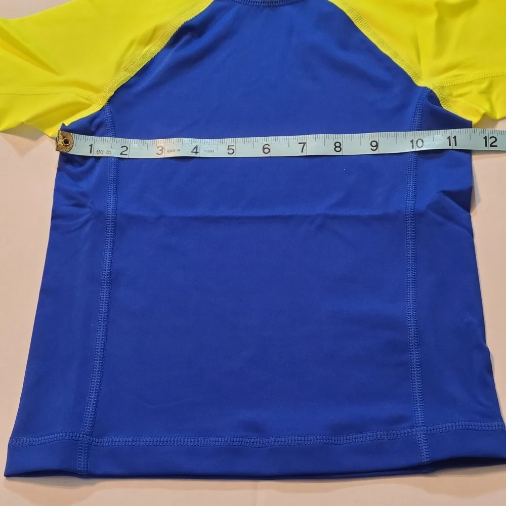 Lands' End Blue & Yellow Kids Rash Guard (Swim Shirt) Size XXS (2-3) NWOT
